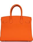 HMS Birkin 30 Orange Minium Togo Palladium Hardware