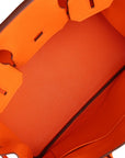HMS Birkin 30 Orange Minium Togo Palladium Hardware