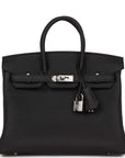 HMS Birkin 25 Black Togo Palladium Hardware