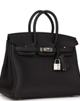 HMS Birkin 25 Black Togo Palladium Hardware