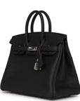 HMS Birkin 25 Black Togo Palladium Hardware