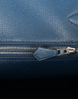 Top Quality HMS Birkin 35 Bleu De Prusse Box Calf Guilloché Palladium Hardware