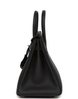HMS Birkin 25 Black Togo Gold Hardware