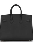 HMS Birkin Sellier 25 Black Epsom Palladium Hardware
