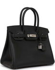 HMS Birkin 30 Black Epsom Palladium Hardware