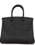 HMS Birkin 30 Black Epsom Palladium Hardware