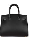 HMS Birkin Sellier 30 Black Madame Gold Hardware