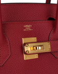 HMS Birkin 30 Rouge Grenat Togo Gold Hardware