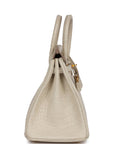 HMS Birkin 25 Beton Matte Alligator Gold Hardware