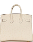 HMS Birkin 25 Nata Ostrich Gold Hardware