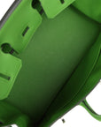 HMS Birkin 25 Vert Yucca Togo Palladium Hardware
