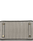 HMS Special Order (HSS) Birkin 25 Gris Perle and Black Matte Alligator Brushed Gold Hardware