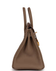 HMS Birkin 25 Etoupe Togo Gold Hardware