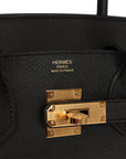HMS Birkin 30 Black Epsom Gold Hardware