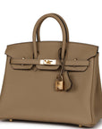 HMS Birkin 25 Beige Marfa Togo Gold Hardware