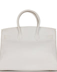 Top Quality HMS Birkin 35 White Epsom Gold Hardware