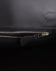 HMS Quadrille Birkin 25 Black Swift and Ecru Toile Palladium Hardware