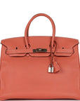 Top Quality HMS Birkin 35 Crevette Clemence Palladium Hardware