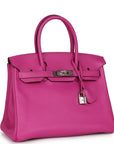 Top Quality HMS Birkin 30 Magnolia Verso Novillo Palladium Hardware