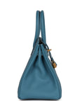 HMS Birkin 30 Blue Jean Togo Gold Hardware