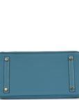 HMS Birkin 30 Blue Jean Togo Gold Hardware