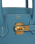 HMS Birkin 30 Blue Jean Togo Gold Hardware