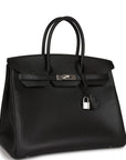 HMS Birkin 35 Black Epsom Palladium Hardware