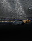 Vintage HMS Birkin 35 Bleu Indigo Courchevel and Toile H Gold Hardware