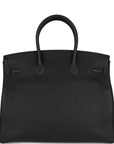 Top Quality HMS Birkin 35 Black Togo Rose Gold Hardware