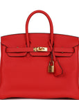 HMS Birkin 25 Rouge de Coeur Togo Gold Hardware