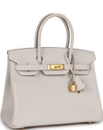 HMS Birkin 30 Gris Pale Epsom Gold Hardware