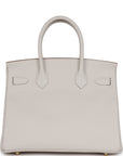 HMS Birkin 30 Gris Pale Epsom Gold Hardware