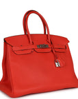 Top Quality HMS Birkin 35 Rouge Tomate Togo Palladium Hardware