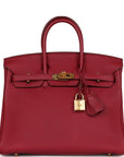 Top Quality HMS Birkin 25 Rubis Togo Gold Hardware