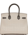 HMS Bi-color Birkin 30 Beton and Etain Matte Alligator Palladium Hardware