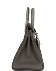 HMS Birkin 25 Gris Meyer Togo and Gris Ciment Matte Alligator Touch Palladium Hardware