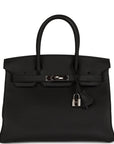 Top Quality HMS Birkin 30 Black Togo Palladium Hardware