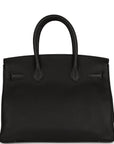 Top Quality HMS Birkin 30 Black Togo Palladium Hardware