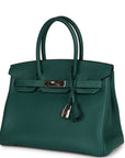 Top Quality HMS Birkin 30 Malachite Togo Palladium Hardware