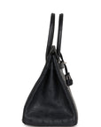 Top Quality HMS Special Order (HSS) Birkin 30 Black Verso Ostrich Brushed Palladium Hardware