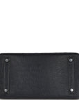 Top Quality HMS Special Order (HSS) Birkin 30 Black Verso Ostrich Brushed Palladium Hardware