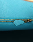 HMS Special Order (HSS) Birkin 35 Jaune Poussin and Bleu Paradise Togo Brushed Gold Hardware