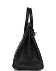 HMS Birkin 25 Black Ostrich Palladium Hardware