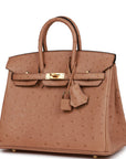 HMS Birkin 25 Chai Ostrich Gold Hardware