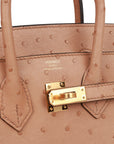HMS Birkin 25 Chai Ostrich Gold Hardware