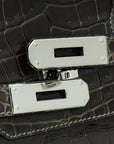 HMS Gris Tourterelle Porosus Crocodile Birkin 35 Bag