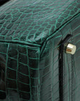 HMS Vert Emerald Shiny Crocodile Porosus Birkin 35 Bag