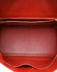 HMS Lisse Rouge H Shiny Crocodile Porosus Birkin 35 Bag