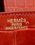 HMS Lisse Rouge H Shiny Crocodile Porosus Birkin 35 Bag