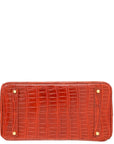 HMS Lisse Rouge H Shiny Crocodile Porosus Birkin 35 Bag
